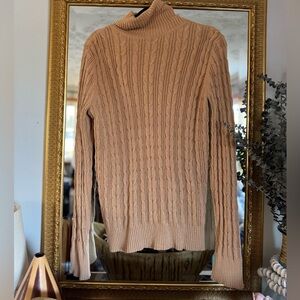 St. John's Bay Tan Cable Knit Turtleneck Sweater